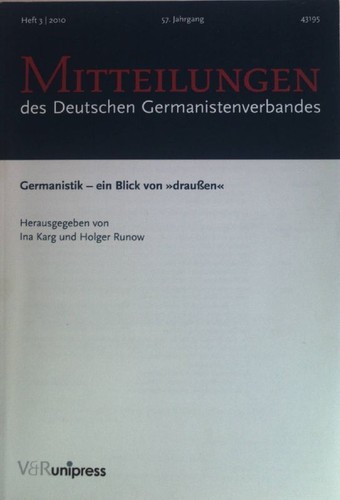 Germanistik ein blick von - -,