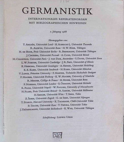 Germanistik internationales - germanistik:,