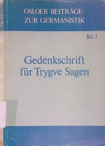 Gedenkschrift für trygve - gedenkschrift,