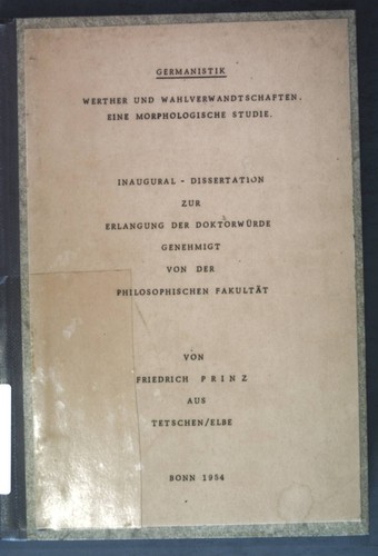Germanistik werther und - germanistik:,
