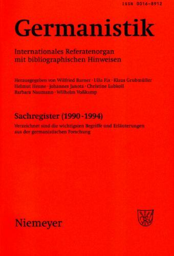 Germanistik sachregister - germanistik,,