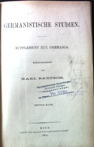 Germanistische studien - germanistische,