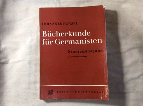 Bücherkunde für germanisten - bücherkunde,